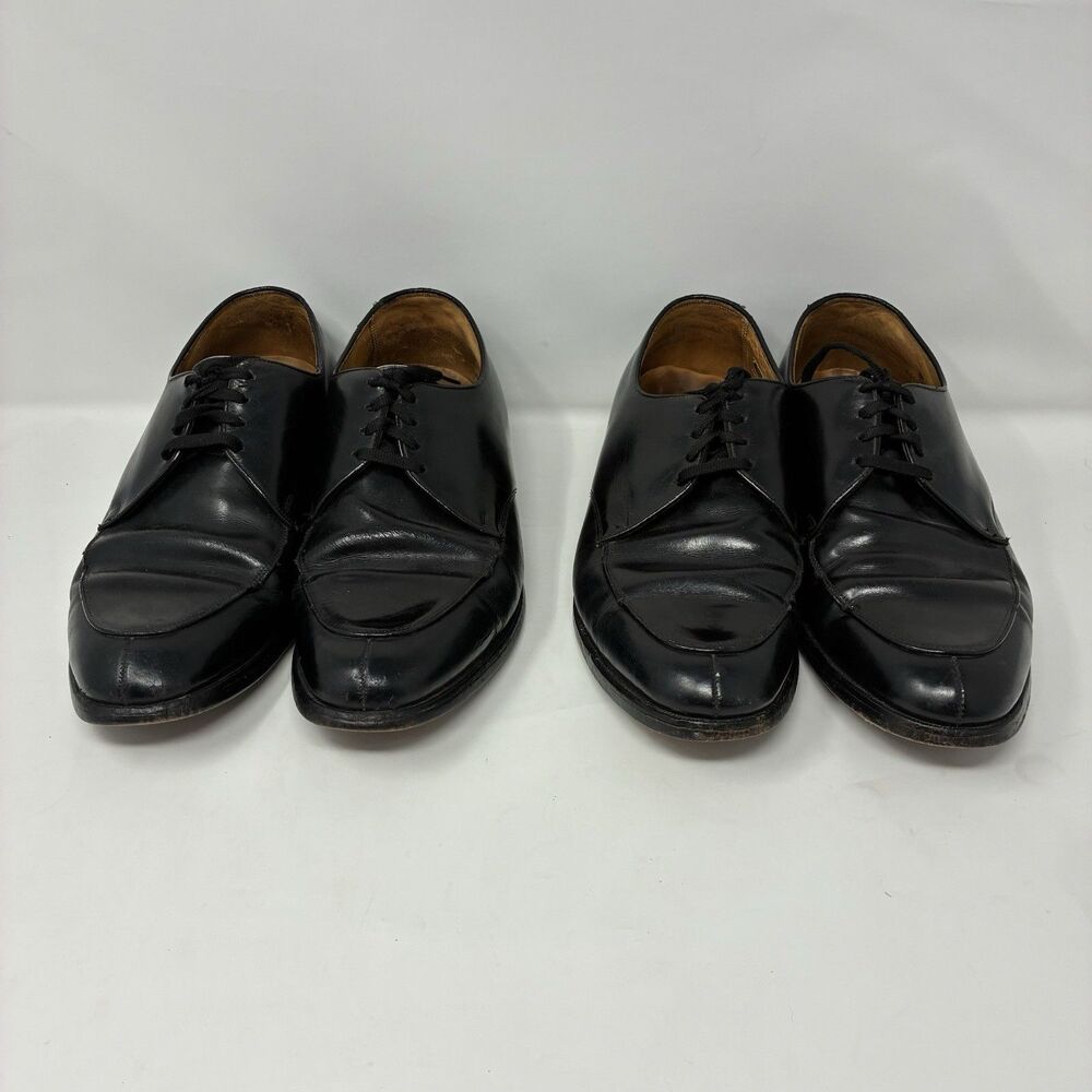VTG 1976 2 Pairs Florsheim Men Shoe The Canfield Black Calfskin 20623 7.5 EEEEE